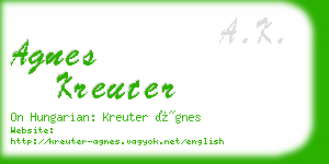 agnes kreuter business card